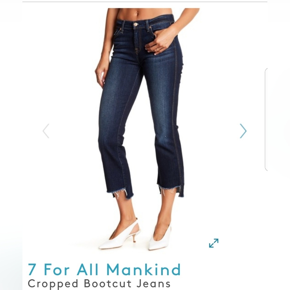 7 For All Mankind Blue Jeans with Vintage Wash, Sz 28